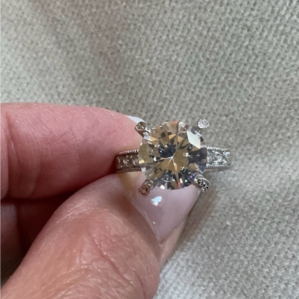 Vintage Style CZ Diamond Cocktail Ring